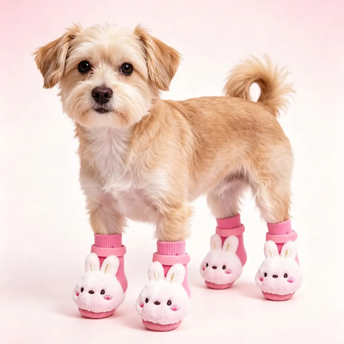 4 Pairs Pet Non-Slip Puppy Shoes Socks, Cute Cartoon Accessories, Waterproof Soft Sole Dog Shoes, Durable Breathable Pet Shoes, Stain-Resistant Dog Footwear