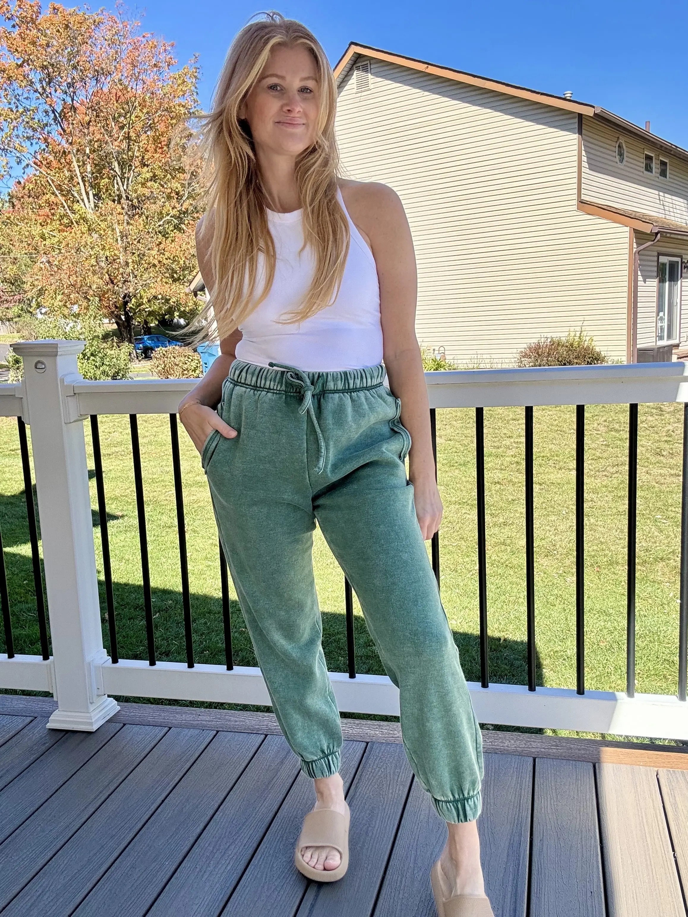 Acid Wash Fleece Sweatpant Joggers