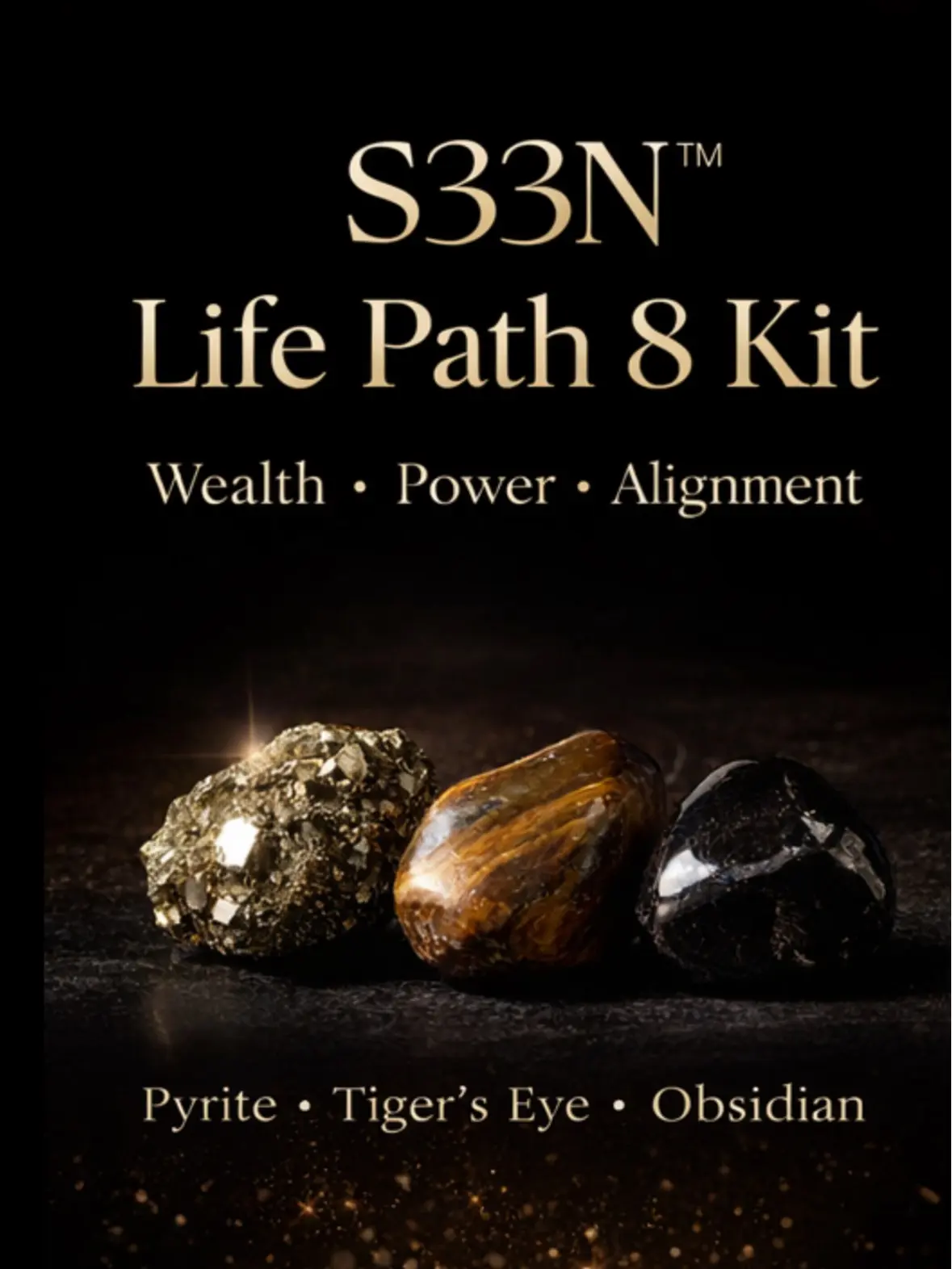 S33N Life Path 8 Crystal Kit | Wealth, Power & Protection
