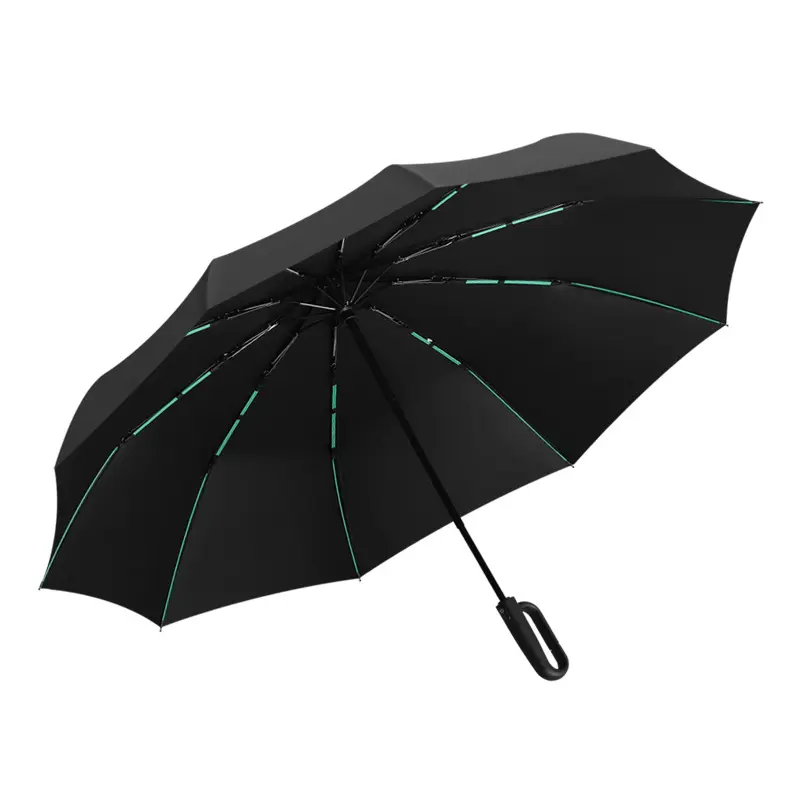 Umbrella Automatic Sunny Umbrella Anti-ultraviolet Folding Umbrella，Strongest Premium Auto Folding Umbrella for Rain and Sun Black