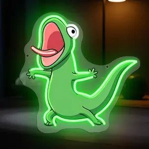 Tom the Lizard Neon Sign Lizard LED Neon Sign, Lizard Neon Room Decor, Fun Cartoon Lizard Neon Wall Decoration, Led Neon Lights, Decorative Neon Sign