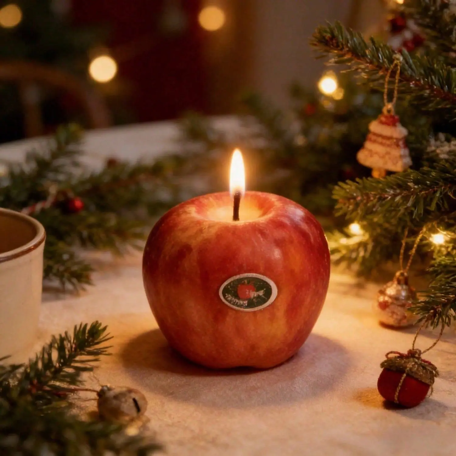 Creative Apple-Form Scented Candle, Luxury Romantic Aromatherapy Fragrant Candle for Elevating Home Interiors, Creating Calming Bedroom Atmospheres And Styling Elegant Tabletop Displays