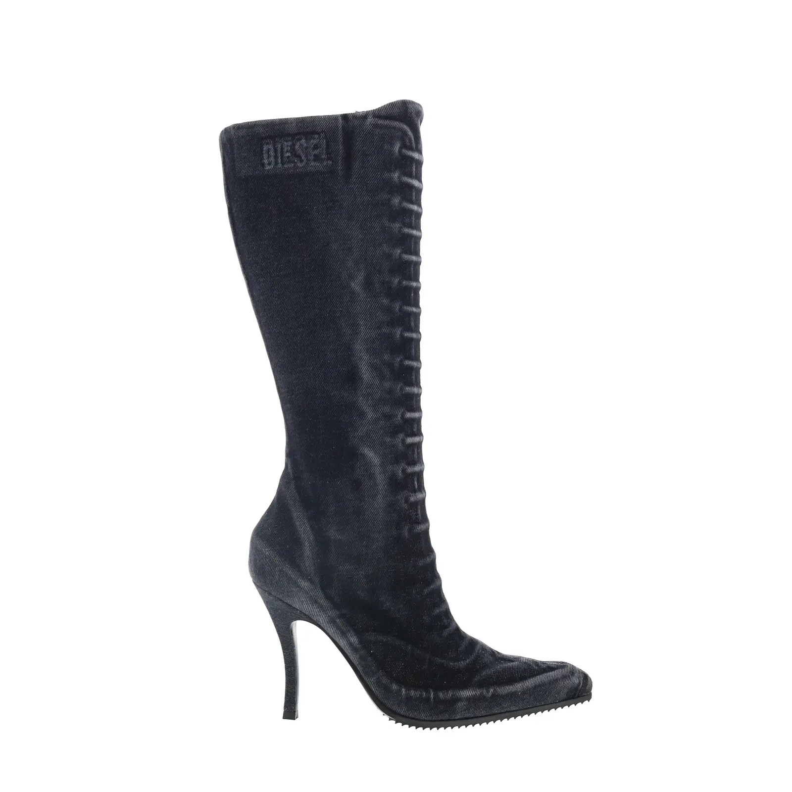 Diesel D-Cloud HBT Y03387-P6737-T8013 Womens Black Canvas Knee High Boots