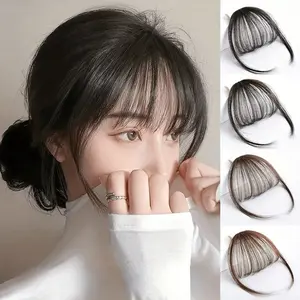 Air bangs hair extension piece, integrated 3D bangs hair accessory - realistic synthetic clip-in hair extension, suitable for daily wear, easy to style, natural appearance, creates thicker and fuller hair, women's hair accessory, Synthetic soft hairpieces