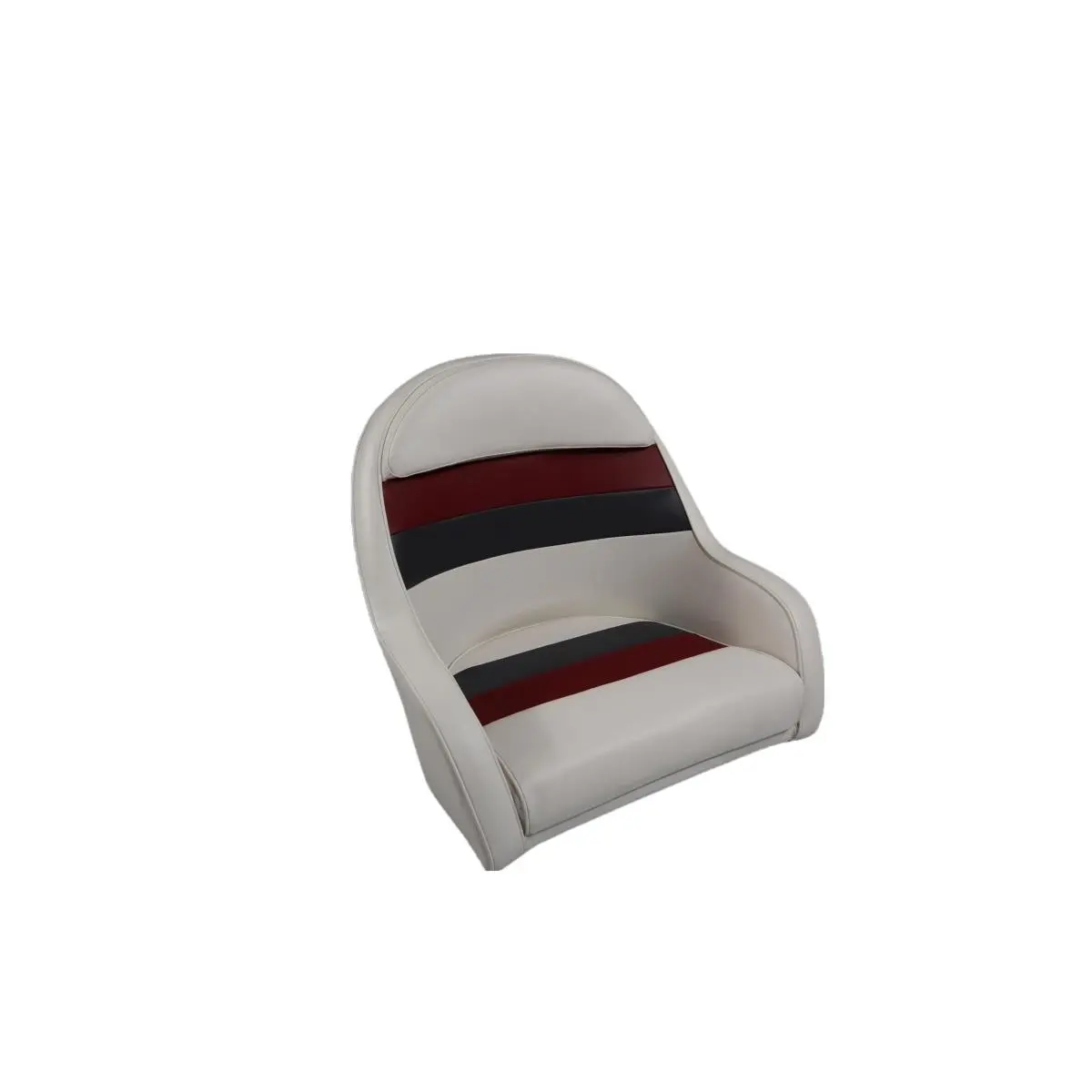 Horizon 3006-AAEC 26 in. Premium Series Vinyl Contoured Bucket Boat Pontoon Captain Chair, White-Red-Charcoal, 22.62"h x 26"w x 22"d, 28oz Marine Grade Vinyl, Foam, Scratch-Resistant, UV-Treated, High-Impact, Lightweight, Includes Mounting Bolts