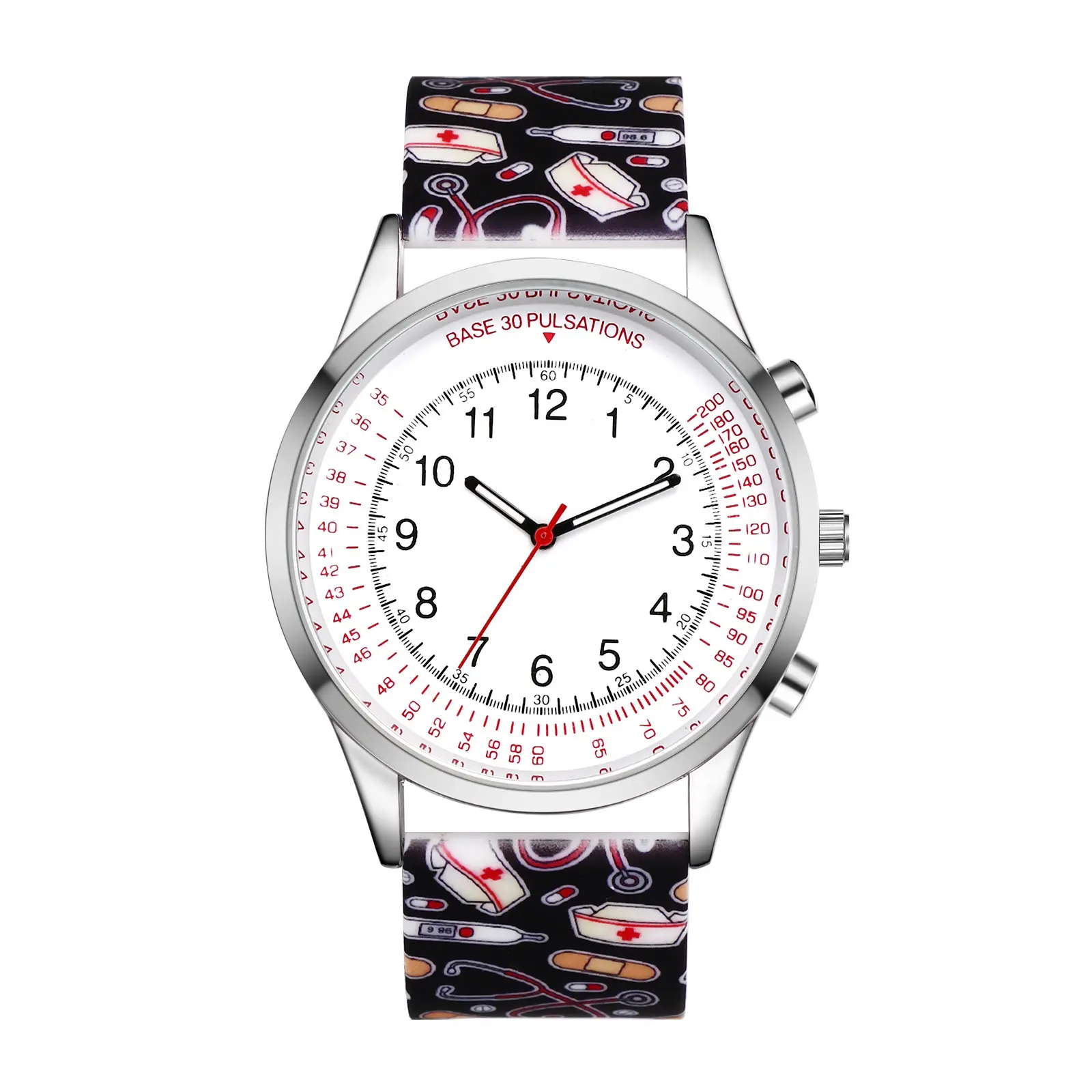 OIDEA Silicone Clip-On Fob Watch for Healthcare Professionals, Nurse Pulse Calculation Silicone Quartz Watch, Silicone Quartz Watches