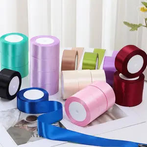 Vibrant Satin Ribbons 5-Piece Set - Ideal for Gift Decoration, Craft Projects, Home & Festive Party Supplies, Wedding Packaging Beige