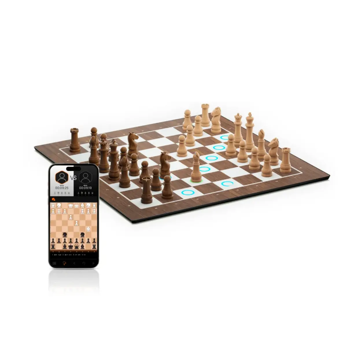 GoChess Lite Classic Smart Chess Board with AI Coaching | Bluetooth Electronic Chess Set for Chess.com & Lichess