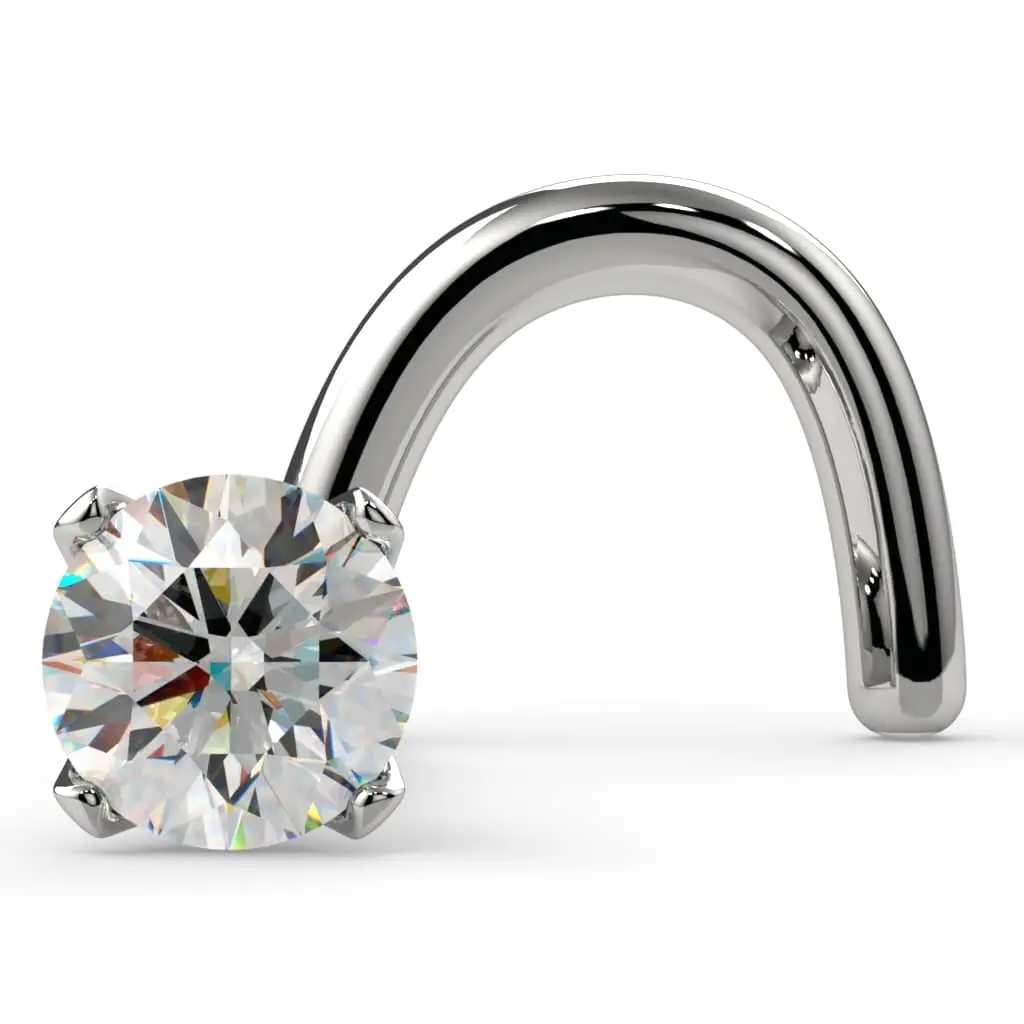 2mm Ideal Diamond Prong Nose Ring Stud