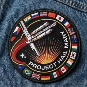 Project Hail Mary Embroidered Iron On Patch Space Mission Sci-Fi Rocket Patch, Embroidery Gift