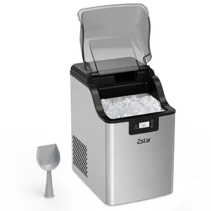 Countertop Pellet Ice Maker Machine, 33 lbs Daily Output, Low Noise, Self-Cleaning & Timer, Ideal for Home Office Bar Kitchen Parties, Nugget Ice, Small Size