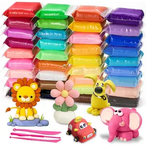 Colorful Clay Set for Kids, 12 Colors & 24 Colors Options, Perfect Holiday Gift for Children Aged 3+, Indoor Play Dough Kit