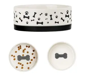 10 Strawberry Street Set of 2 Bone & Paw Pet Dish, Large