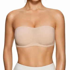 Women Non-Slip Bandeau Bras With Comfortable Strapless Bra Seamless Wireless Tube Top Soft Wireless Bra