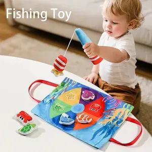 Kids Fun Montessori Cloth Fishing Game Toy, Early Education Brain Development for Children, Toddler Pretend Play, Interactive Play for Spring Festival