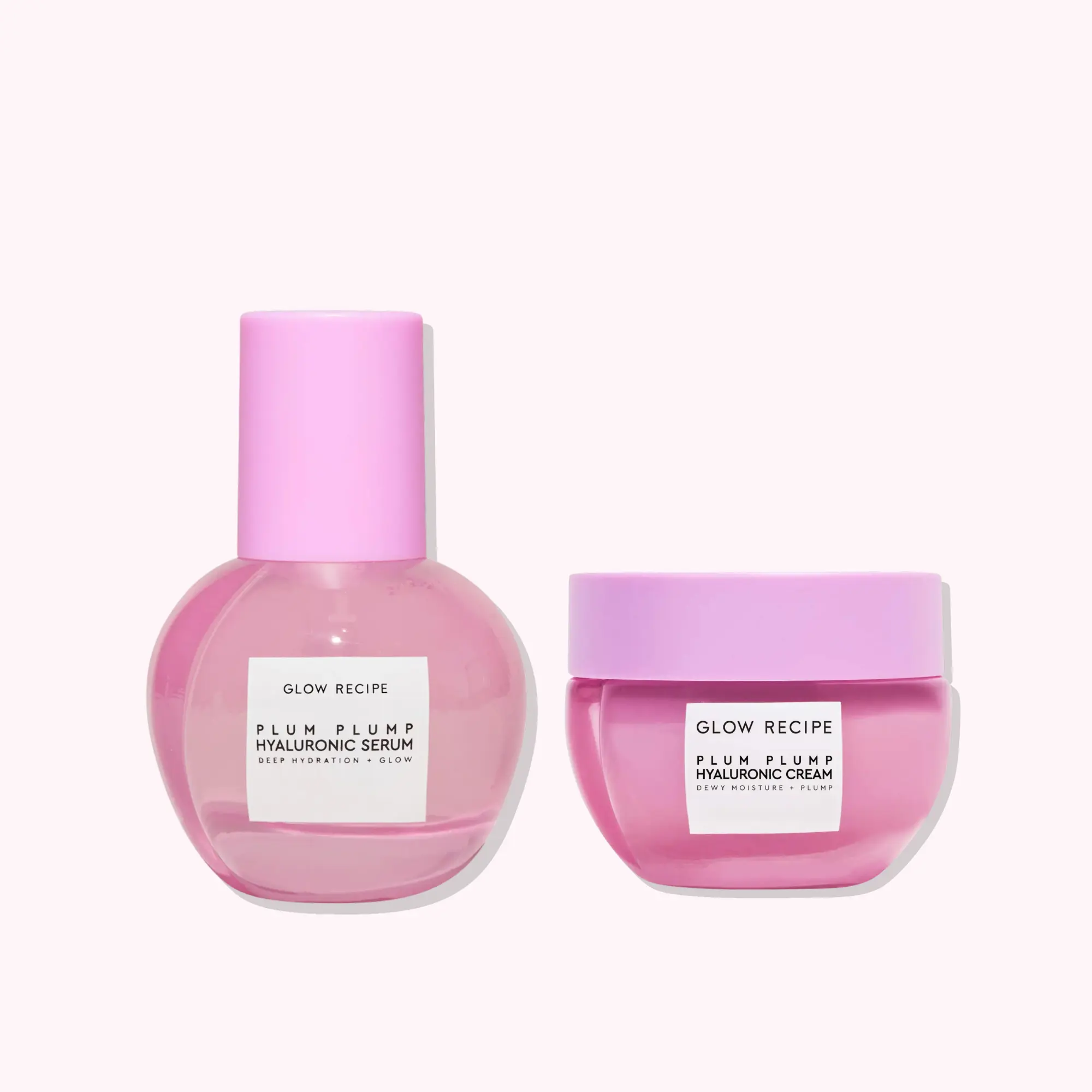 Glow Recipe Plum Plump Hydration Kit | Korean Skincare Set with Full-Size Hyaluronic Serum (30ml) & Mini Cream (20ml) for Long Lasting Hydration & a Dewy Glow | Vegan, Plum Puffer, Moisture, Glow Up