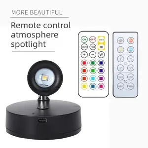 LED Spotlights, White/Black – RGB Colors – Remote Control – Rotatable, Multiple Color Options, Magnetic Mount – Wireless Installation – Ideal for Bedrooms, Living Rooms, Hallways, and Indoor Lighting