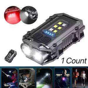 Wild Bright 1-pack keychain lamp, Multifunctional flashlight, multi-functional magnetic flashlight, LED outdoor work warning light, portable camping emergency multi-purpose lamp, strong magnetic adhesion, hat clip lamp, Multifunctional Lighting