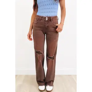 True Obsession By Denim BAR - Tummy Control Jeans - Brown