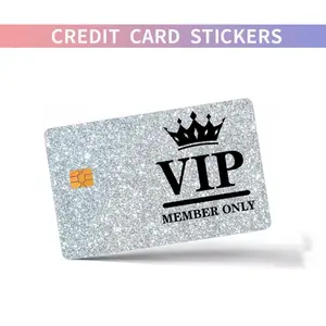 Glitter Credit Card Sticker, 1 Count Vip Ultra-thin Sticker for Credit Card Debit Card, Waterproof Scratch Resistant Card Sticker Decoration, Decorative Stickers