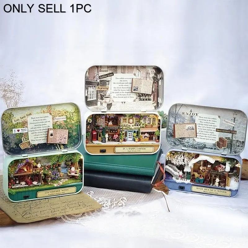Mini Model House Set, 3D Puzzle, DIY Craft Kit, Dollhouse with Furniture, Perfect Gift for Teens and Adults, Halloween and Christmas, Miniature Set