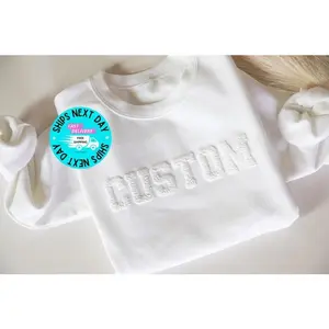 Custom Puff Embossed Design Sweater, Customized Unique Christmas Gift, Your Text in 3D ,Personalized Puff Writing Shirt, Gift For Her