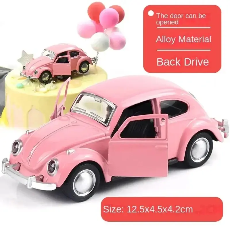 Vintage Alloy Beetle Model Vehicle Toy - 1pc Door-Opening Classic Toy for Boys, Car Decoration Accessory, Stress Relief Gift