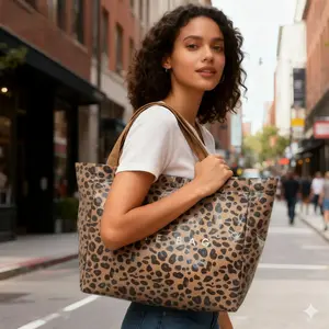 【LOCAL DELIVERY】Tote Bag Women Clear Plastic PVC Letter Printed Kraft Paper Hobo Bag with Handle for Work, Office, Beach,Party. Tote Purses for Women, Mother's Gift Ideas