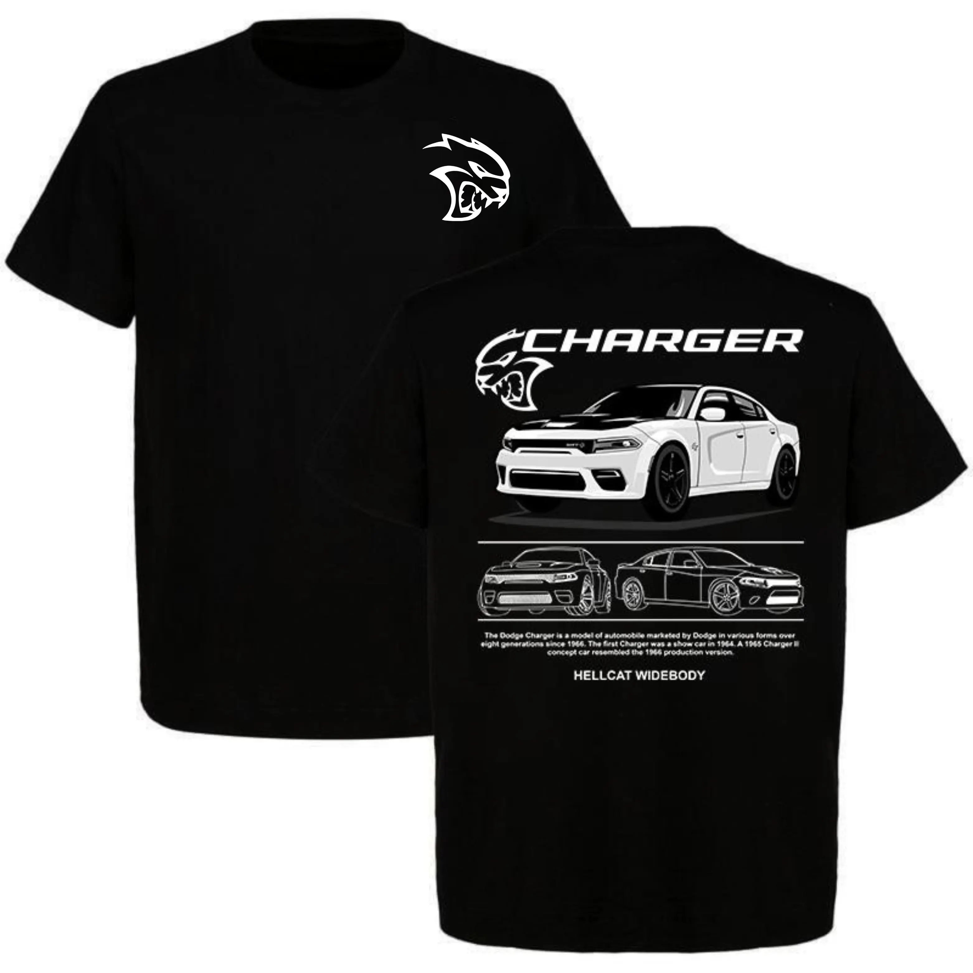 Hellcat SRT Charger 2 Sided Shirt, Racing Fan, Muscle Car Graphic Tee, Soft Cotton, Menswear, Car Enthusiast, Gift For Men, Full Size
