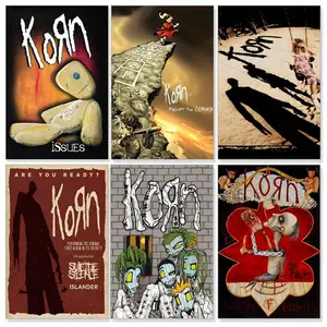 1pc Wall Art Poster,  Wall Decor, Room Decor, Korn Vintage Metal Poster - 1 Set, Classic Music Wall Art, Suitable For Bedroom, Man Cave, Bar Decor, Ink Printed On Paper, Portrait Orientation Living Room Decoration