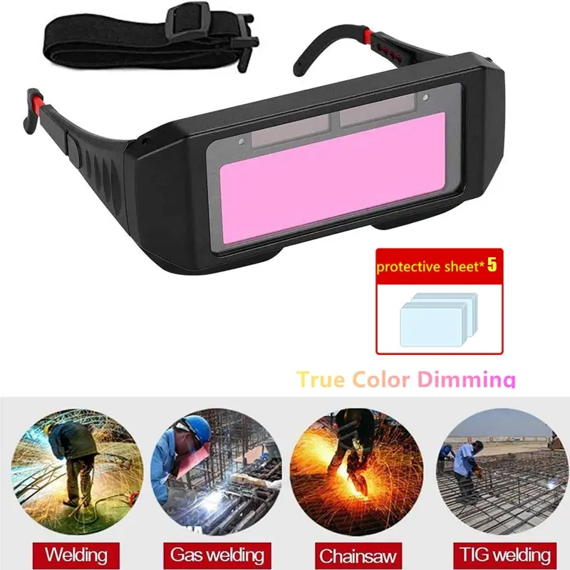 True Color Auto-Darkening Welding Helmet Mask Eyeshield, Professional Welding Glasses for Workplace Protection, Adjustable Safety Goggles, Welding Accessory Protector