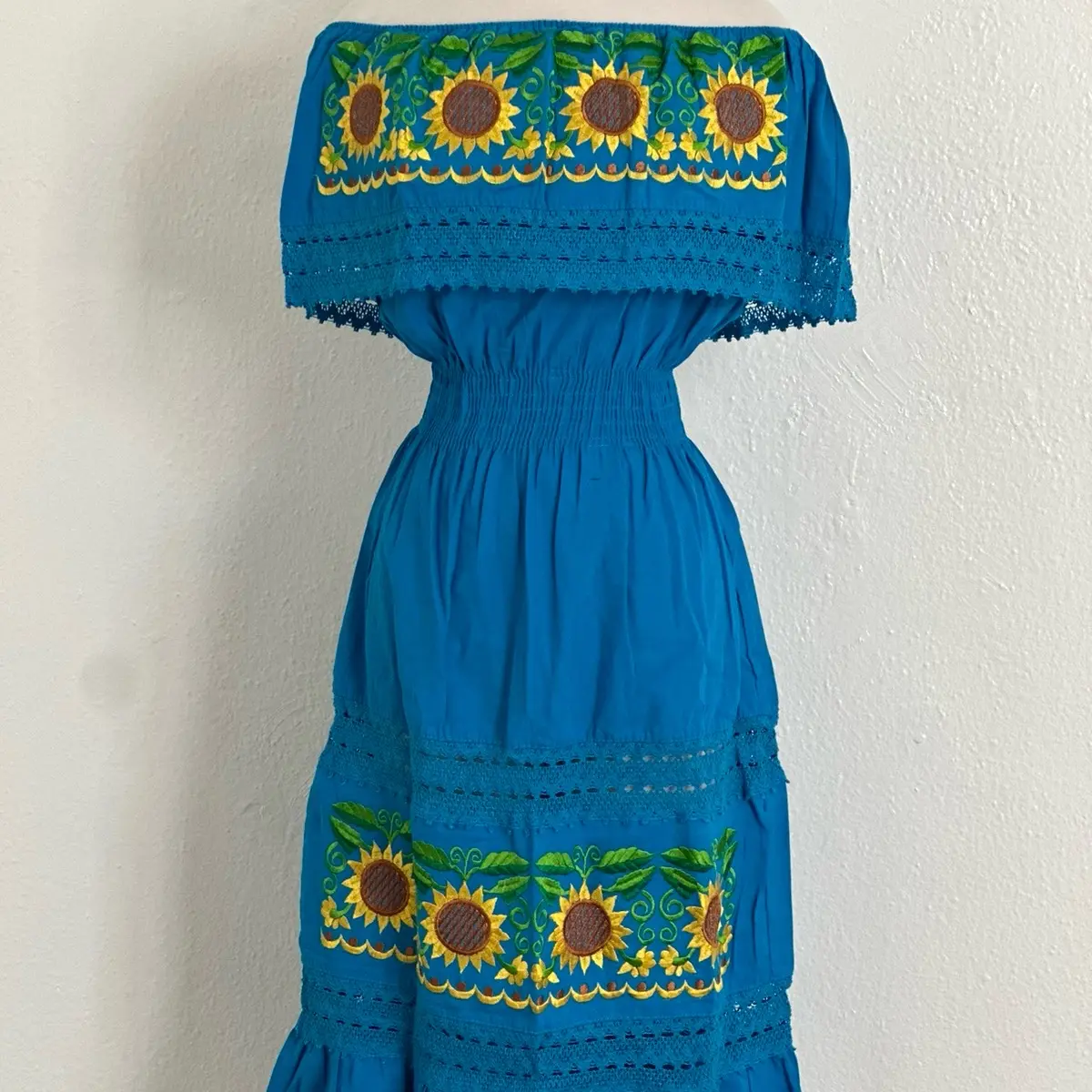 Sunflower Splendor: Traditional Mexican Girasol Dress size small Casual Womenswear