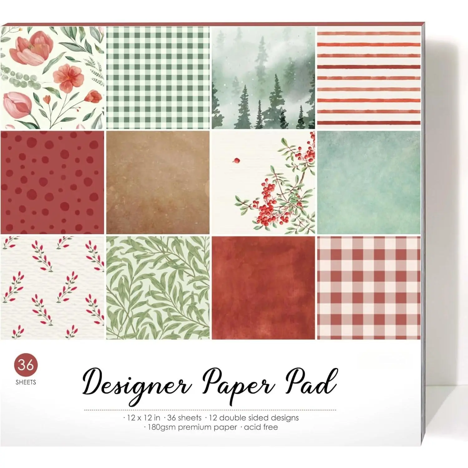 12x12 In Easy-to-Score Berry Textured Craft Paper, Double-Sided Scrapbooking Cardstock for Scrapbook Supplies, Hobby Craft, School Projects, Card Making, Party Invitations