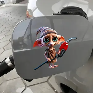 1 Piece Elf Refueling Car Sticker Durable Waterproof Fuel Tank Cover Bumper Decal Cartoon Design for Car Decoration Suitable for Sedans Trucks Motorcycles Walls Windows Laptop Easy to Tear No Residue