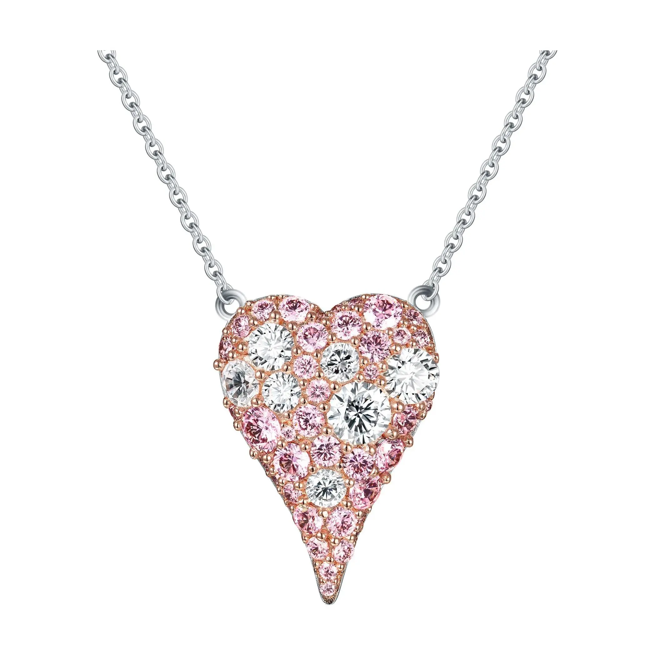 Diamonique x Jennifer Miller Pave Two-Tone Necklace, Sterling