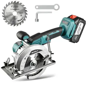 21V Cordless Brushless Circular Saw, 125mm 5" 30T Blade, 6500RPM, 32mm Max Cut Depth, 0-45° Bevel Adjustment, Woodworking Power Tool