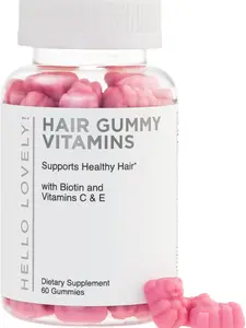 Hair Vitamins Gummies - Biotin 5000 mcg with Vitamin E, C & Zinc, Hair Growth Vitamins for Women & Men - Stronger, Beautiful Hair, Skin & Nails Supplement, Non-GMO & Gluten-Free - 60 Gummy Bears Dietary