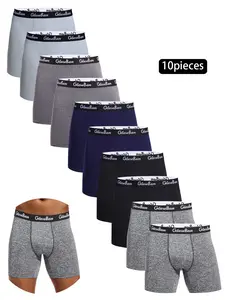 10pcs Mid-Length Boxer Shorts for Men, Comfortable Male Underwear, Casual Home Wear, Soft Fabric, Ideal for Daily Use