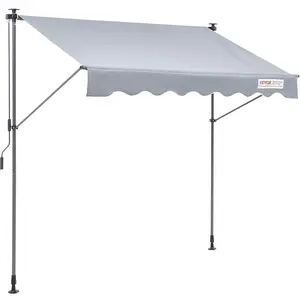 VEVOR Manual Retractable Awning, TikTokShopBlackFriday, 78" Outdoor Retractable Patio Awning Sunshade Shelter, Adjustable Patio Door Window Awning Canopy with 39" Sun Shade Curtain for Backyard, Garden, Balcony