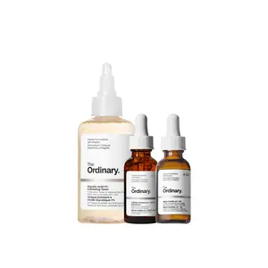 The Ordinary The Bright Set, 3-Step Regimen for Radiant, Even Skin Tone with Glycolic Acid 7% Exfoliating Toner, Alpha Arbutin 2% + HA, and Caffeine Solution 5% + EGCG | Skin Care Set