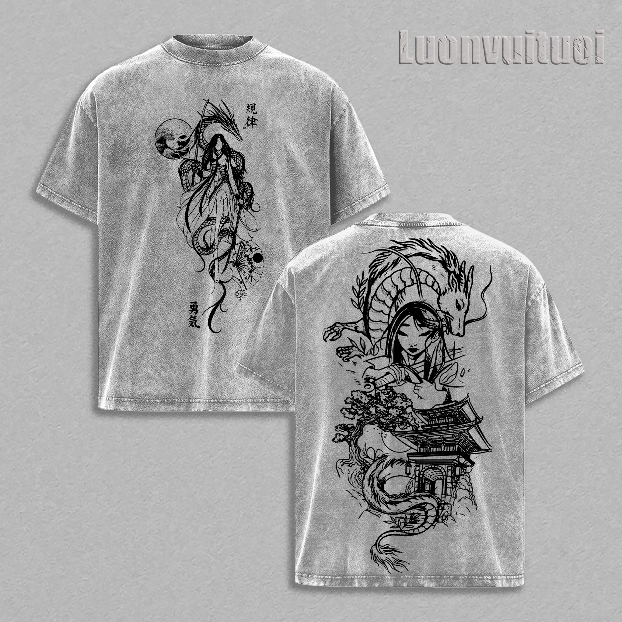 Vintage Mulan Princess Portrait Shirt, The Magic Kingdom T-shirt, Family Trip Shirt,Princess Shirt, Washed Tee Unisex Oversize Anime Movie Washed Heavyweight Cotton T-shirt, Gift For Movie Anime Fan Lover