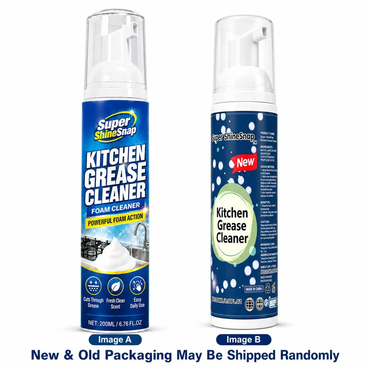 Kitchen Grease Cleaner Foam Spray, Foaming Degreaser for Stovetop, Sink, Countertop & Range Hood, Dense Foam Surface Cleaner for Busy Home Cooks, Apartment Kitchens & Daily Cleanup, Fresh Scent
