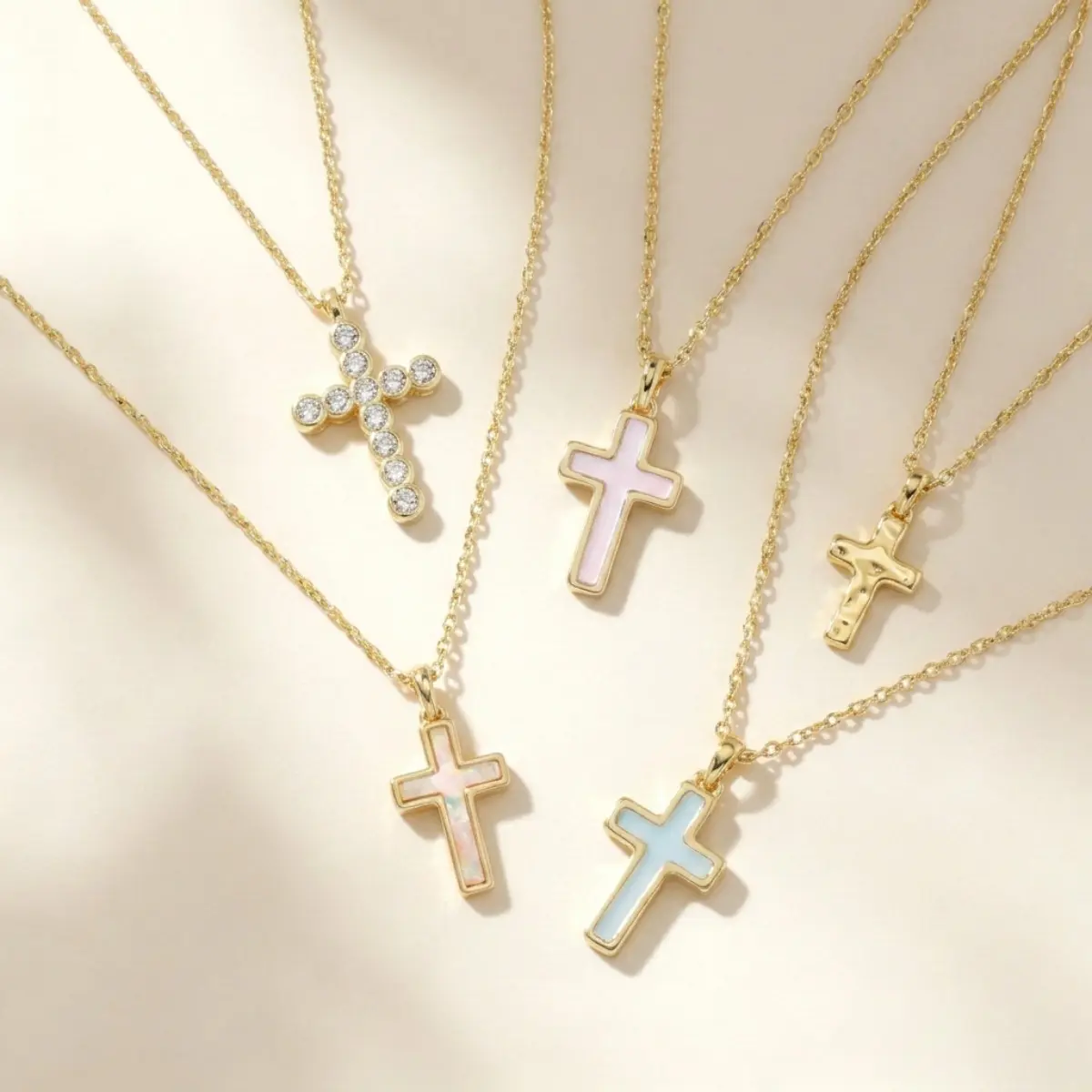 Kendra Scott Cross Pendant Necklace, Dainty Gemstone Cross Adjustable Chain Fashion Jewelry for Women