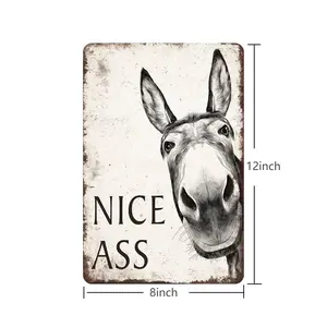 1pc Funny Donkey "Cheese Heads" Bathroom Art Sign (8x12inch-20x30cm)- Farmhouse Vintage Metal Tin Wall Decor for Home, Restaurant, Bar - Retro Hilarious Donkey Lover Gift, Trending Viral Must-Have Sassy Bathroom Humor Aesthetic Country Kitchen Decor