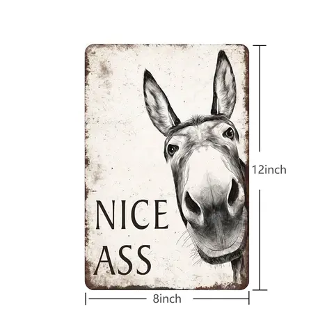 1pc Funny Donkey "Cheese Heads" Bathroom Art Sign (8x12inch-20x30cm)- Farmhouse Vintage Metal Tin Wall Decor for Home, Restaurant, Bar - Retro Hilarious Donkey Lover Gift, Trending Viral Must-Have Sassy Bathroom Humor Aesthetic Country Kitchen Decor