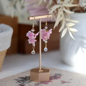 Shrink Plastic Sakura Blossom Earrings