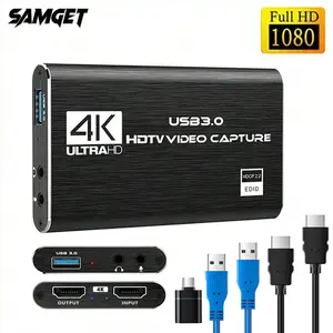 4K Video Capture Card 1080P 60fps HD Video Recorder Grabber For OBS Capturing Game Card Live With USB3.0 Cable HDTV Cable