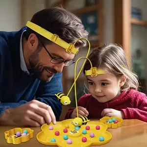 Magnetic Bee Bean Picking Toy, a Multi-Player Interactive Magnetic Fishing Tabletop Game Toy That Exercises Hand-Eye Coordination And Fine Motor Skills, Bringing Endless Fun to Party Scenarios
