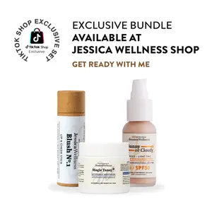 Jessica Wellness GRWM Set with SPF 30 Sunscreen, Blush, and Magic Tansy Moisturizer for Skincare Comfort