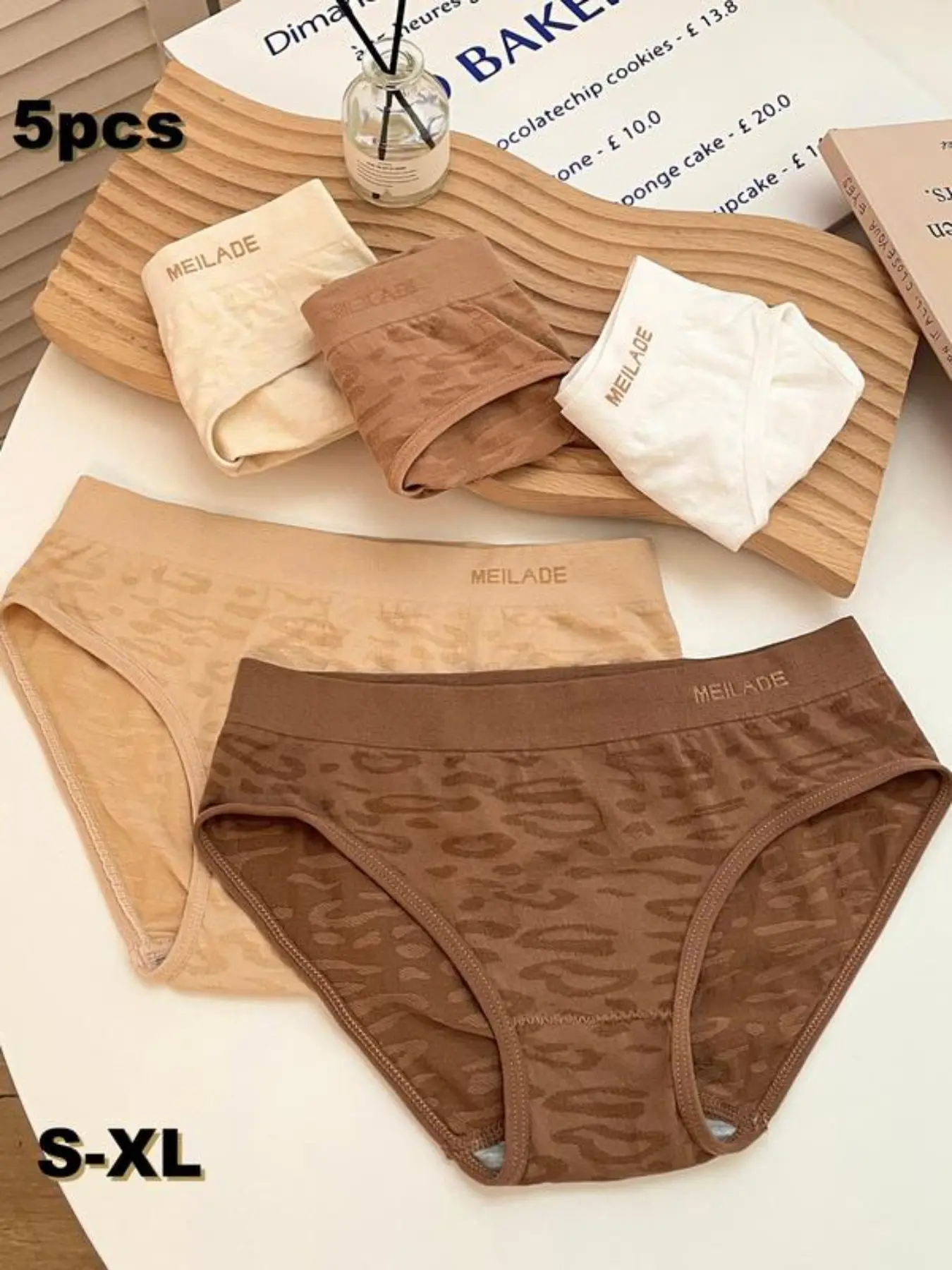 Women's Leopard Print Comfortable Snug Fit Panties Underwear Set, Breathable Skin-Friendly High Stretch Wear-Resistant, Suitable for Everyday Use, Womenswear